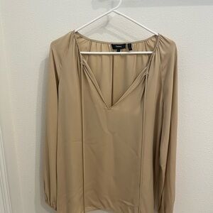 Theory Women's Beige V-Neck Blouse